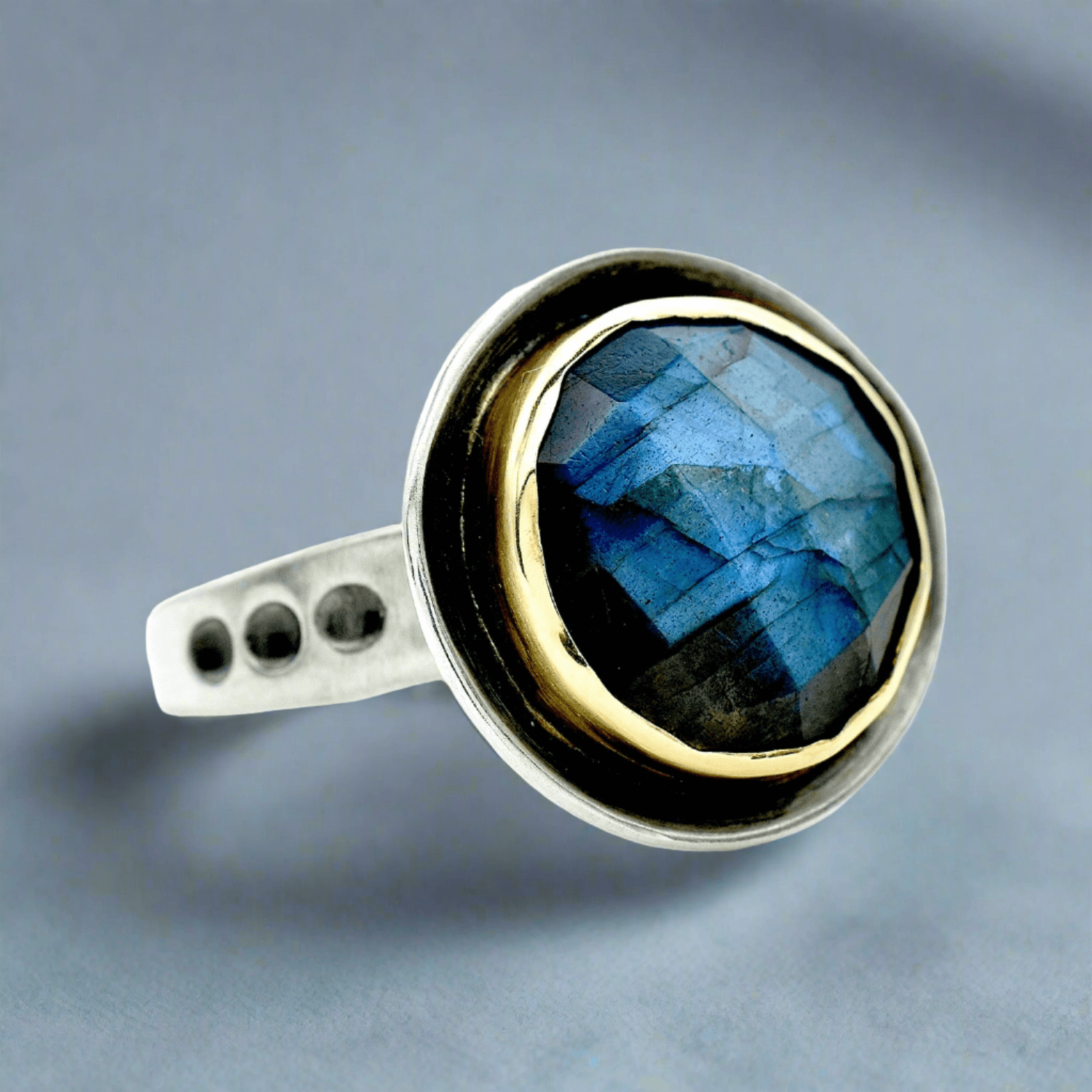 Sterling Silver Faceted Labradorite Ring store