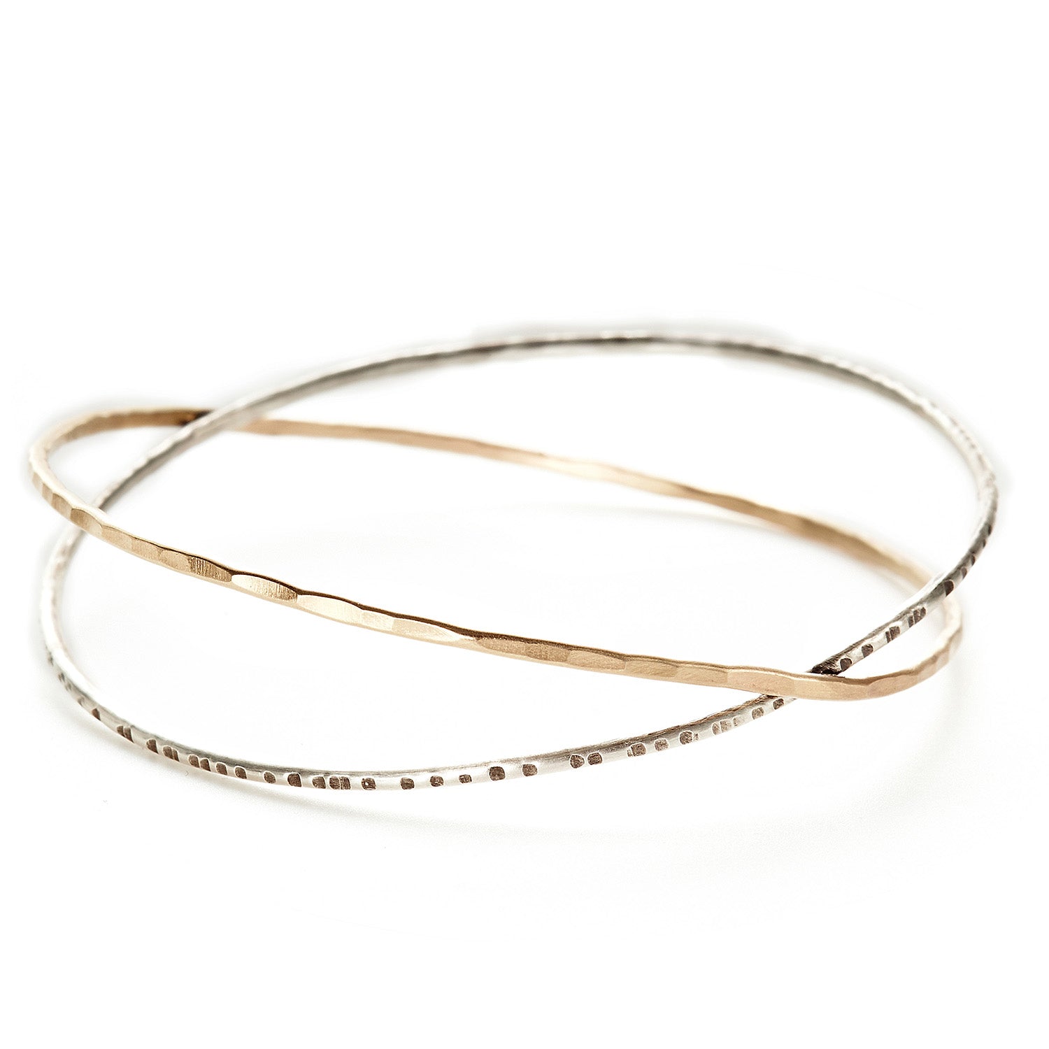 slim hammered 14k gold cuff