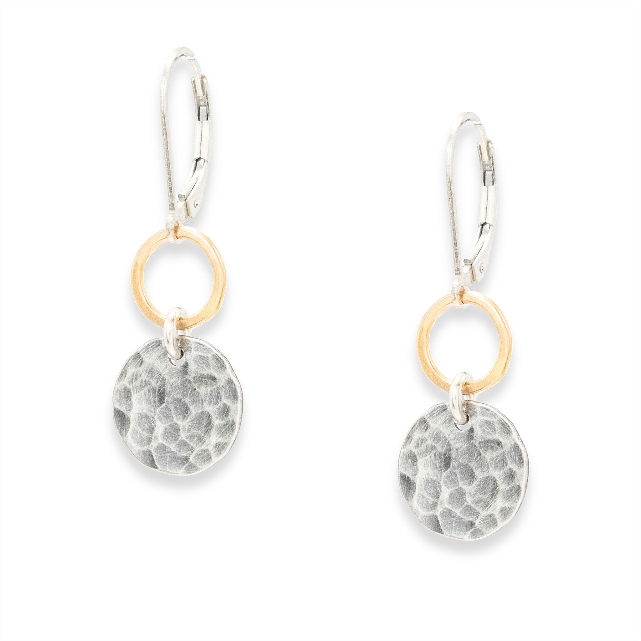 Hammered silver disc on sale earrings