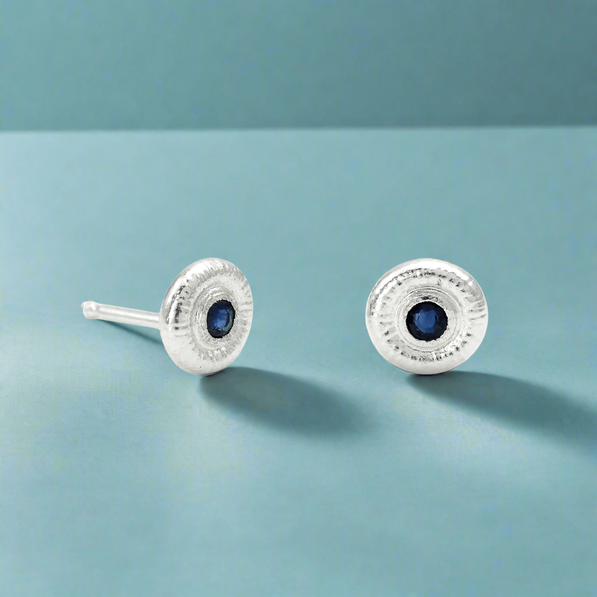 Blue Sapphire Post Earring - Earrings