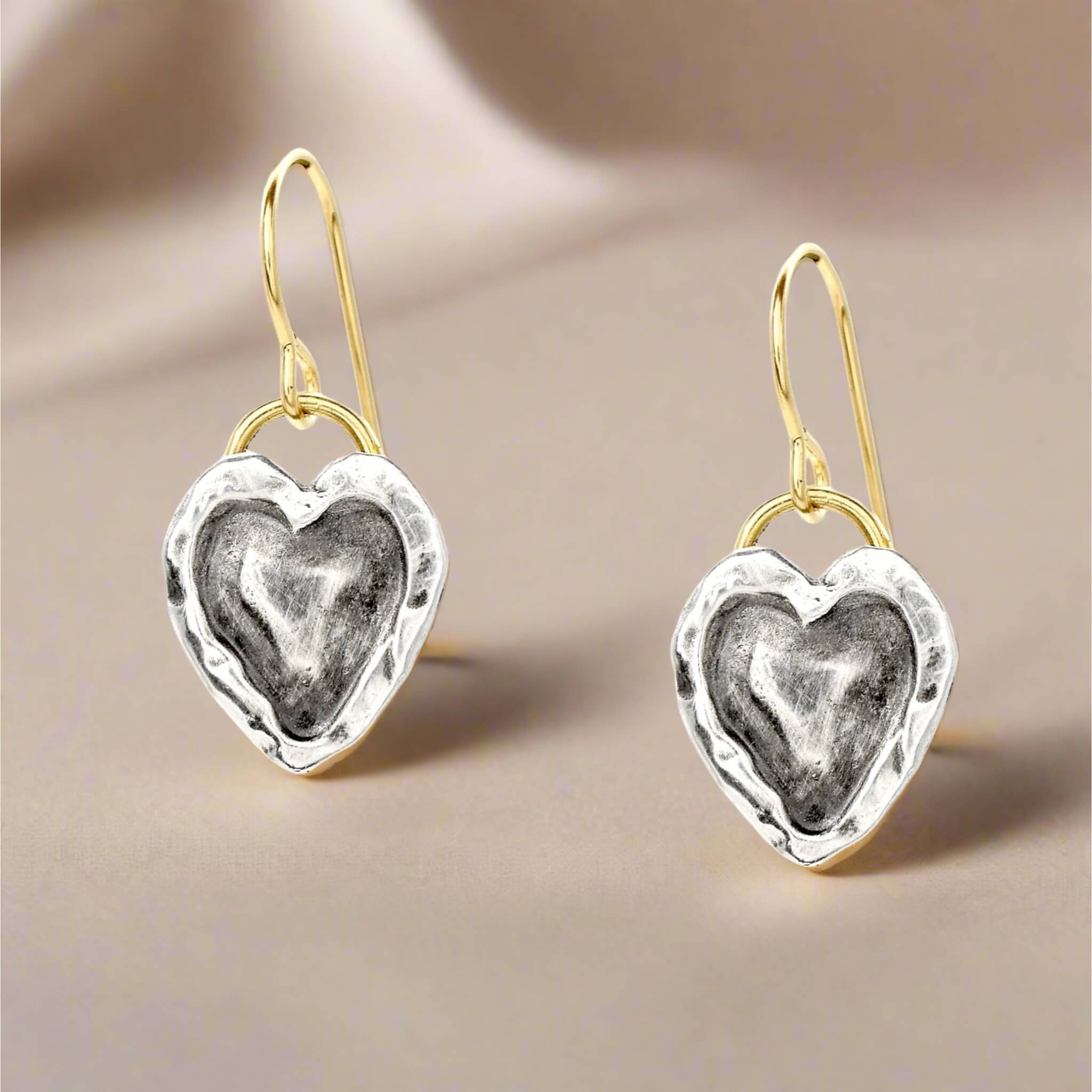 Carved Heart Of Silver Earring - Earrings