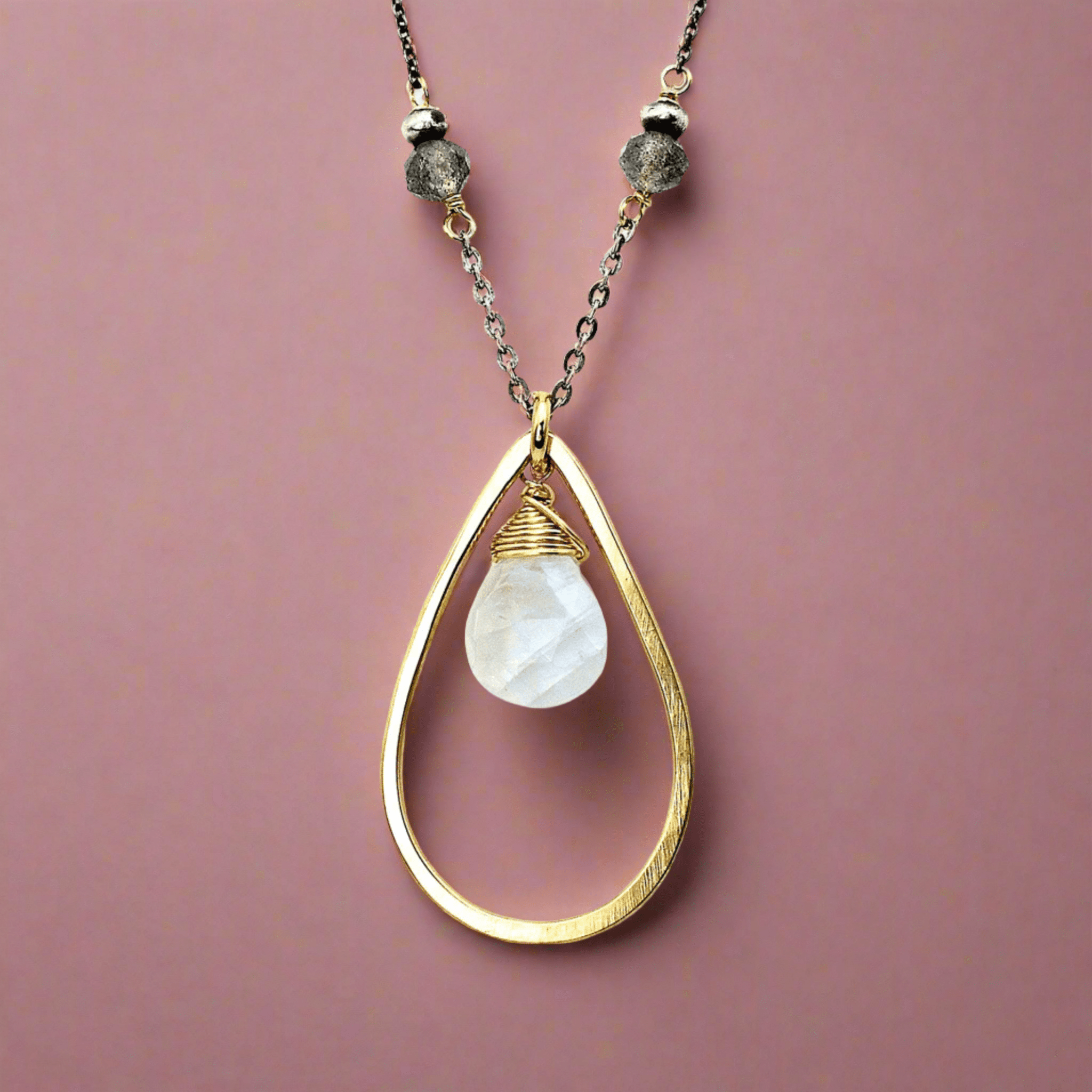 Faceted Moonstone Necklace - Necklaces