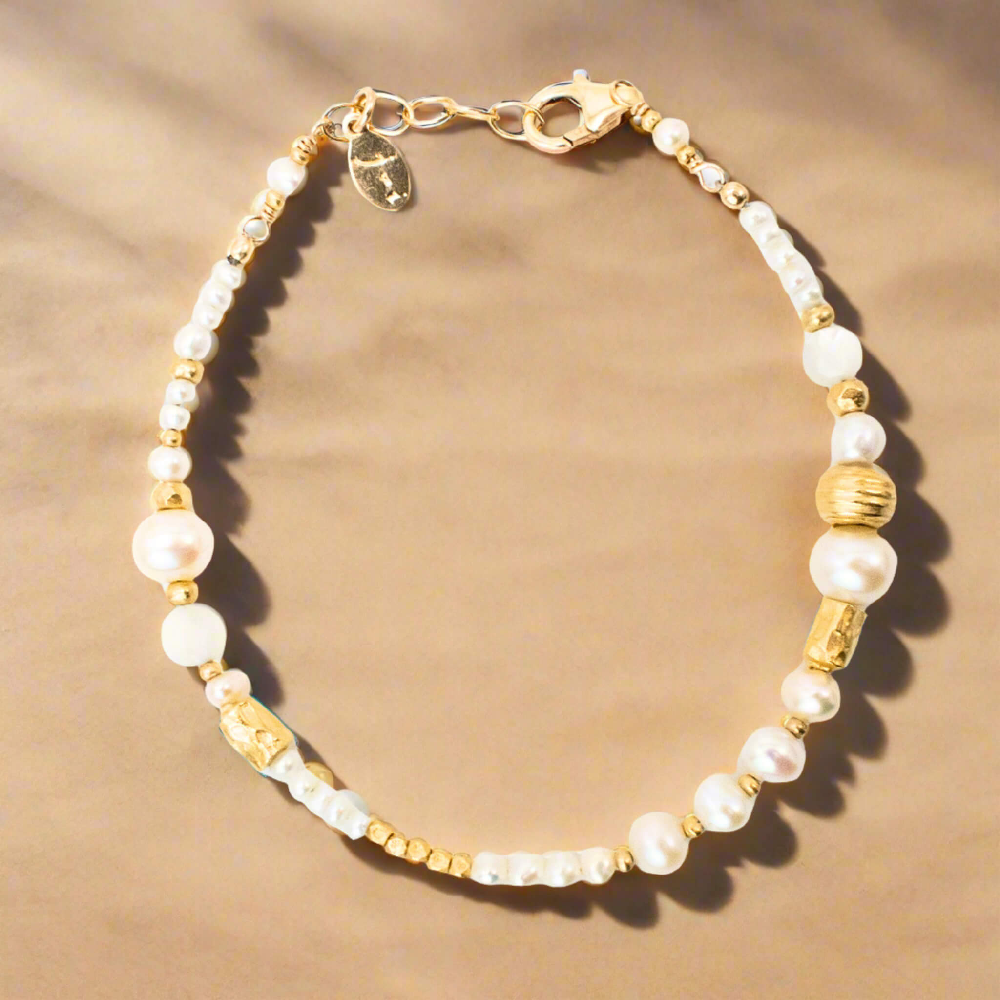 Gold Pearl Bead Bracelet - Bracelets