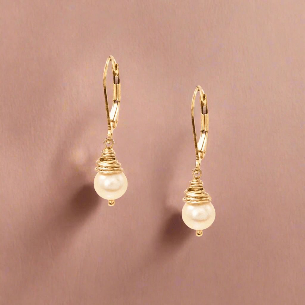 Golden Glow Pearl Earrings - Earrings