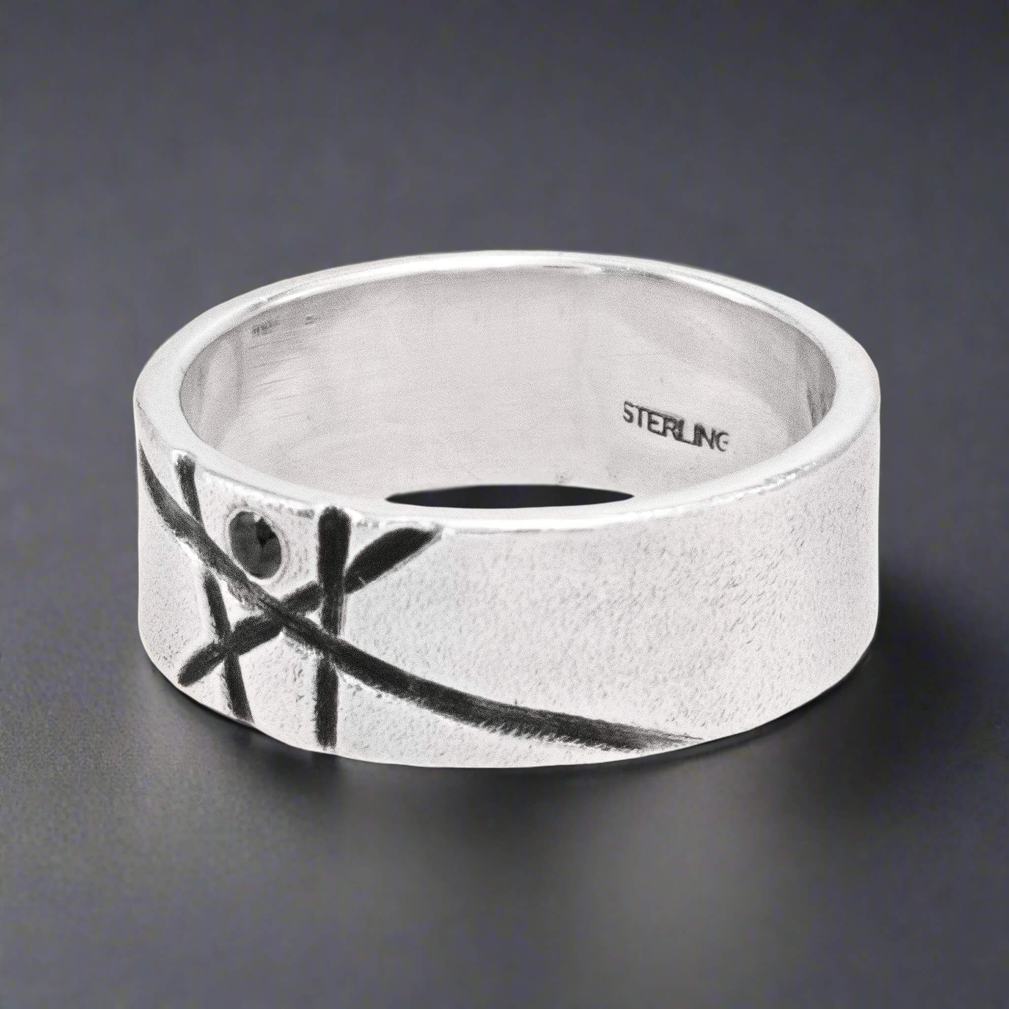 Midnight Horizon Sterling Silver Band - Rings