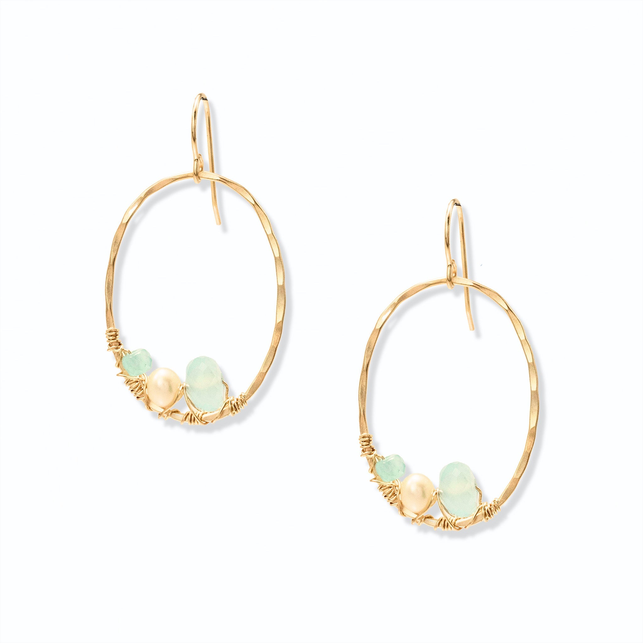 Oval Aqua Earrings - Earrings