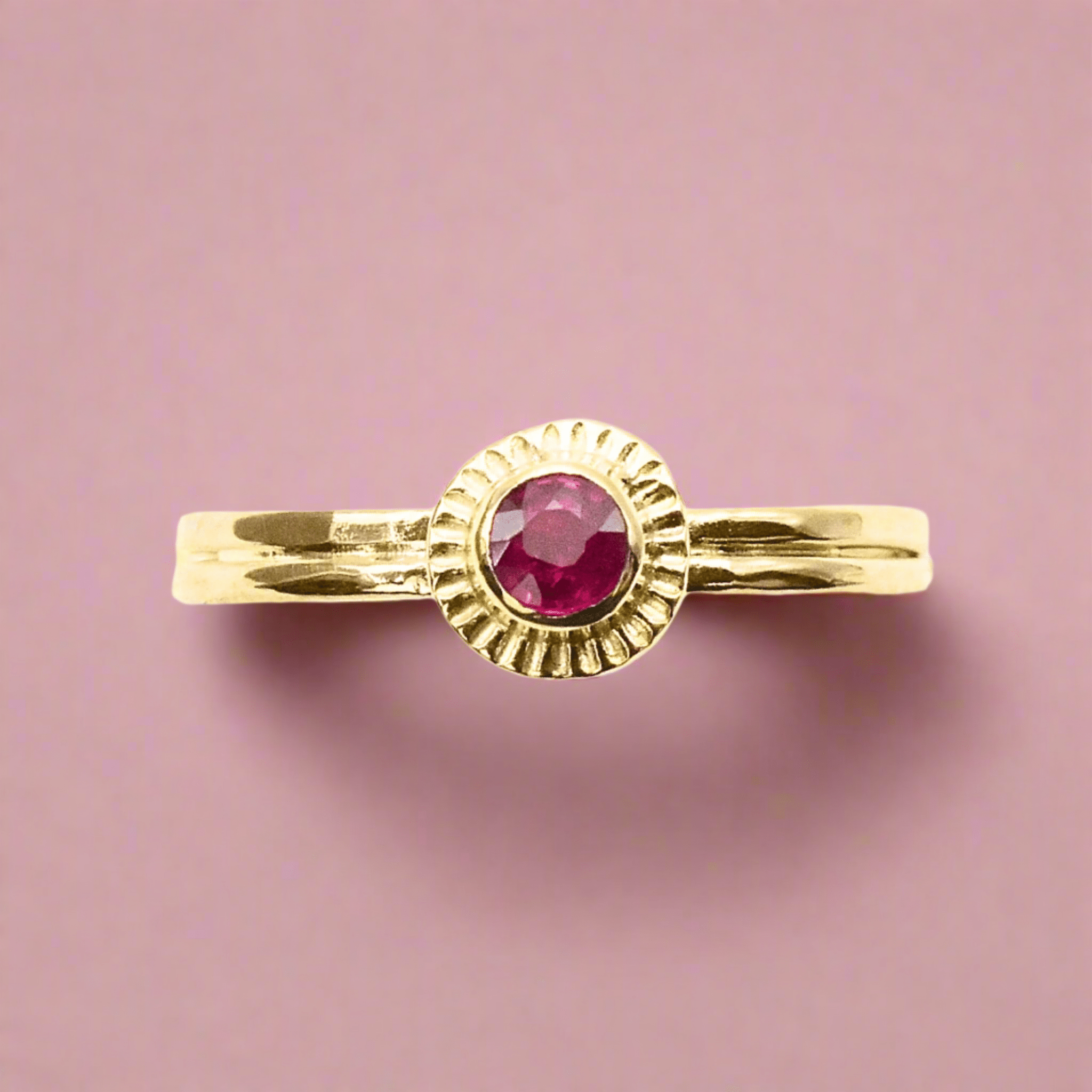 Radiant Ruby Circle Ring - Rings