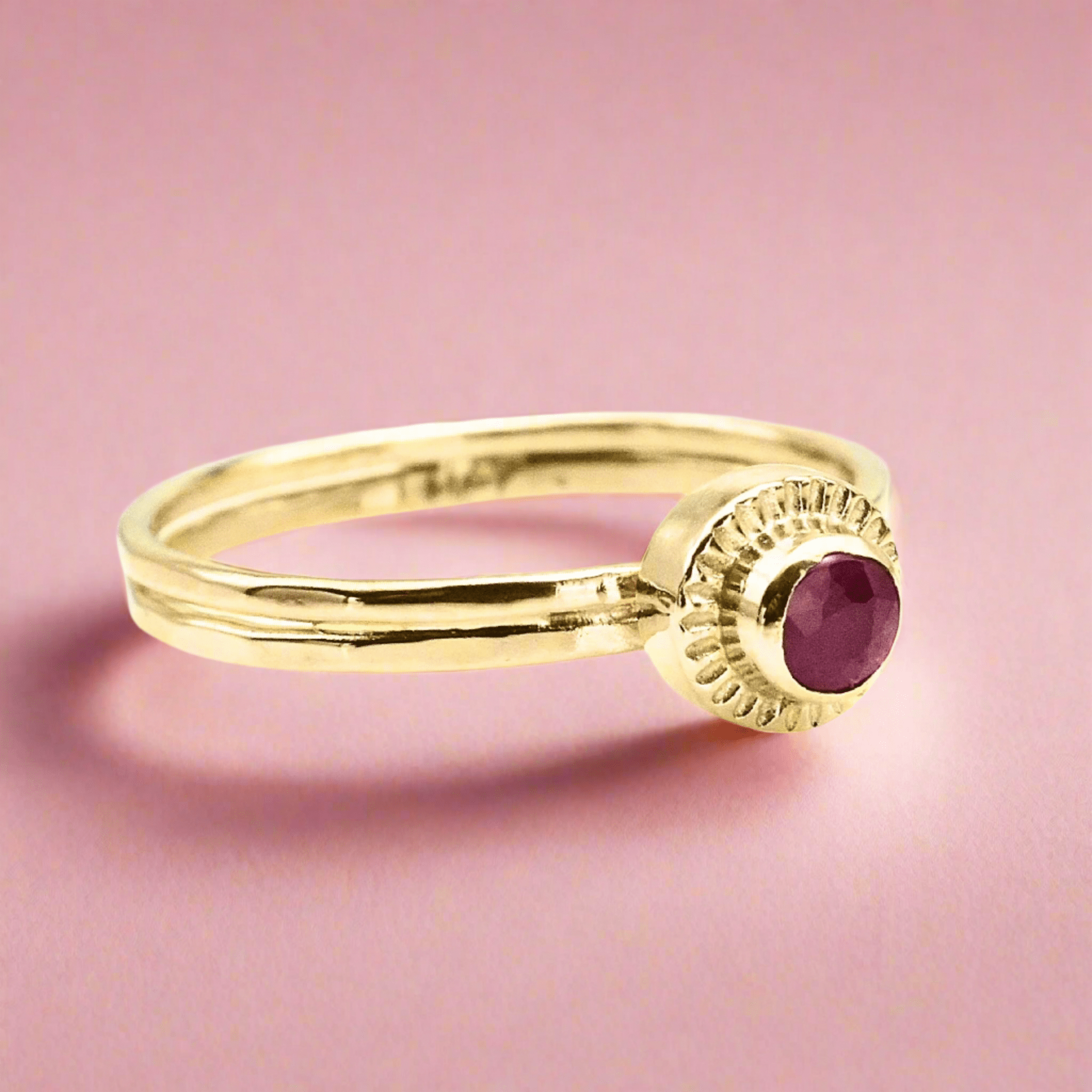 Radiant Ruby Circle Ring - Rings