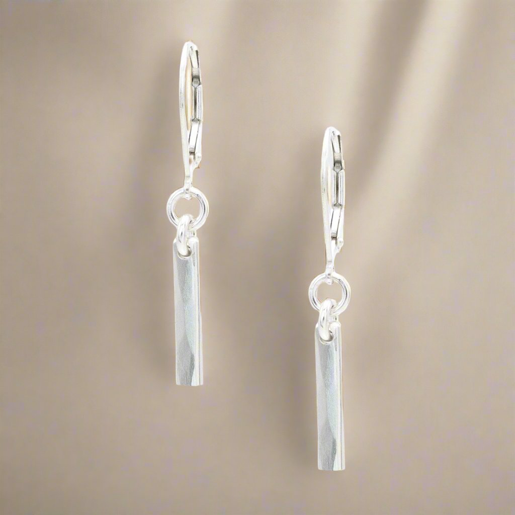 Silver Bar Earrings - Earrings