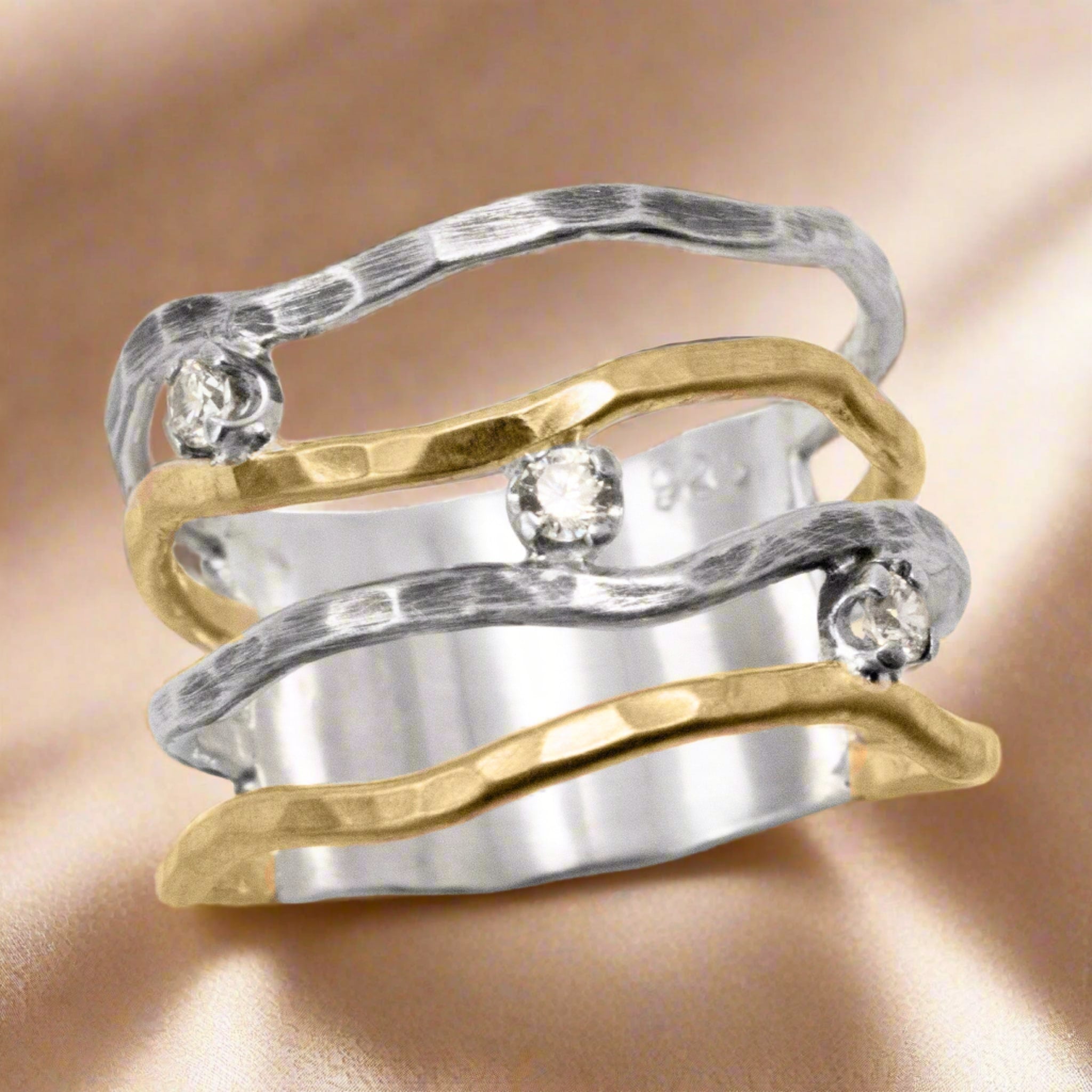 Sparkling Waves Ring - Rings