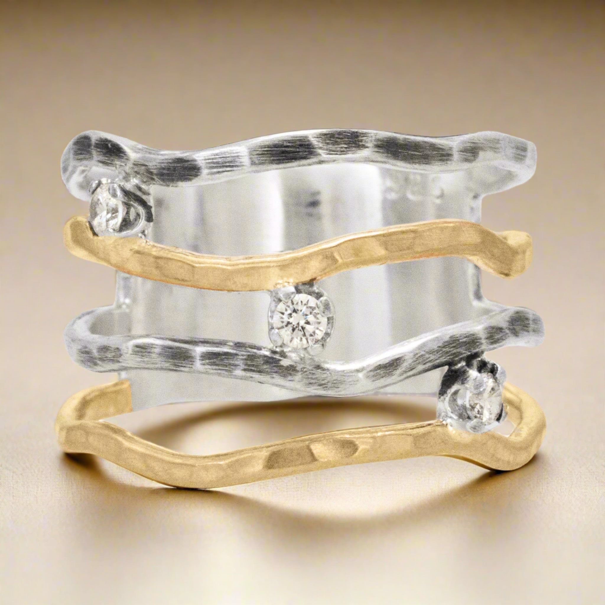 Sparkling Waves Ring - Rings