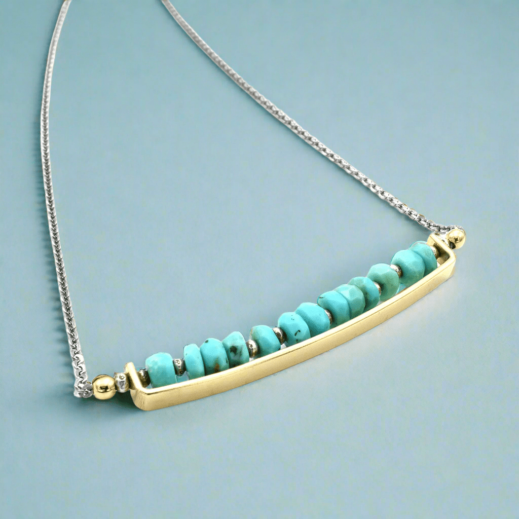 Turquoise Bar Necklace - Necklaces