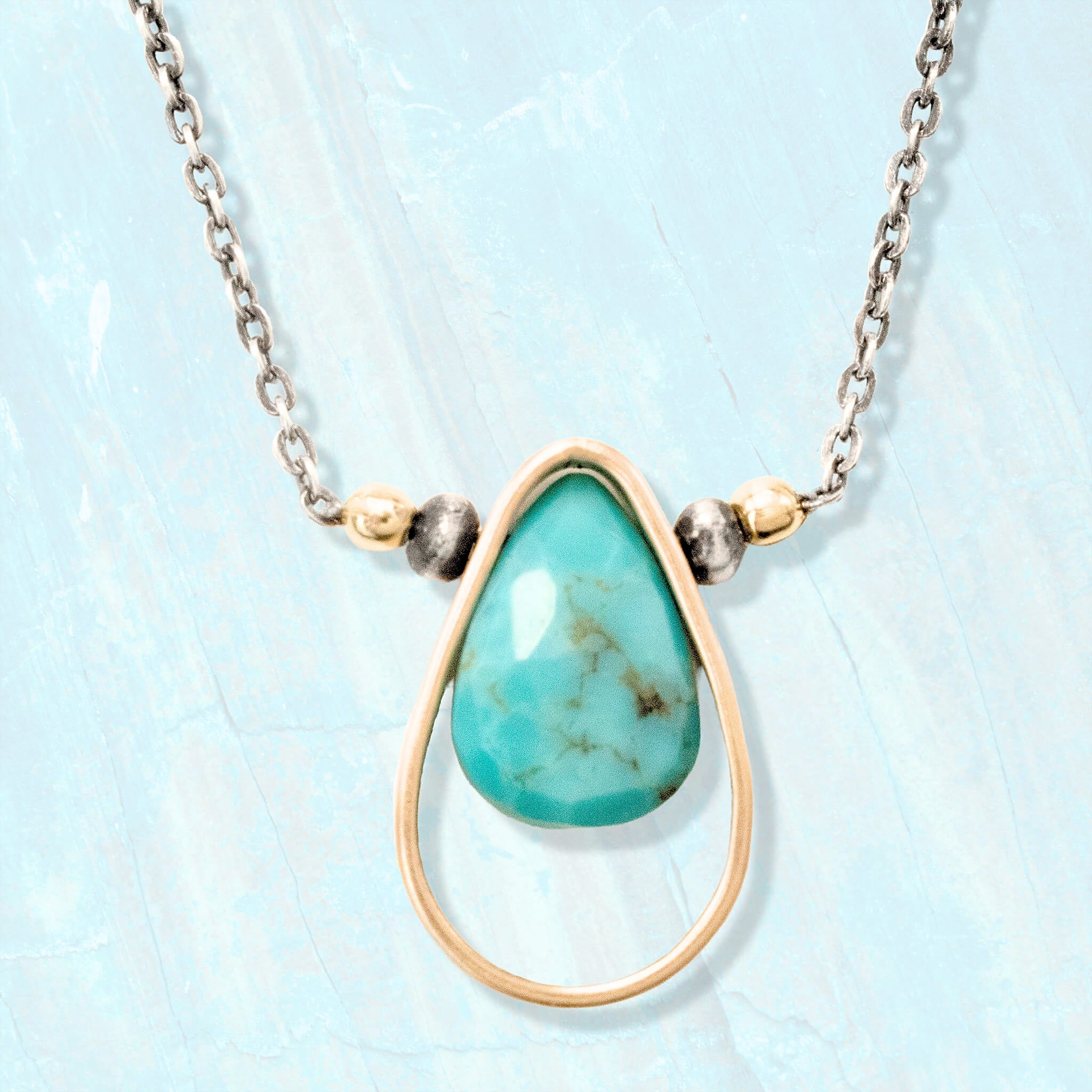 Turquoise Teardrop Necklace - Necklaces