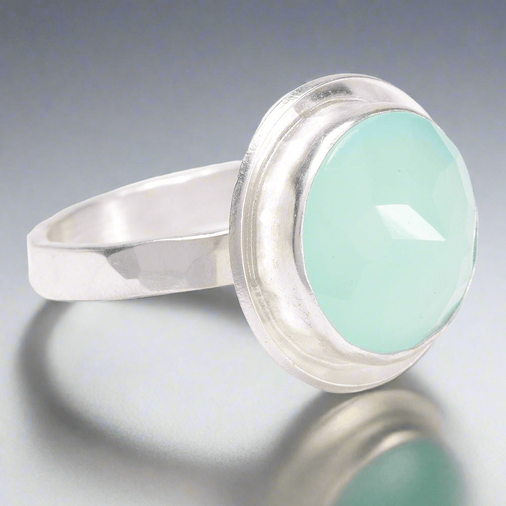 Whispering Waves Chalcedony Ring - Rings