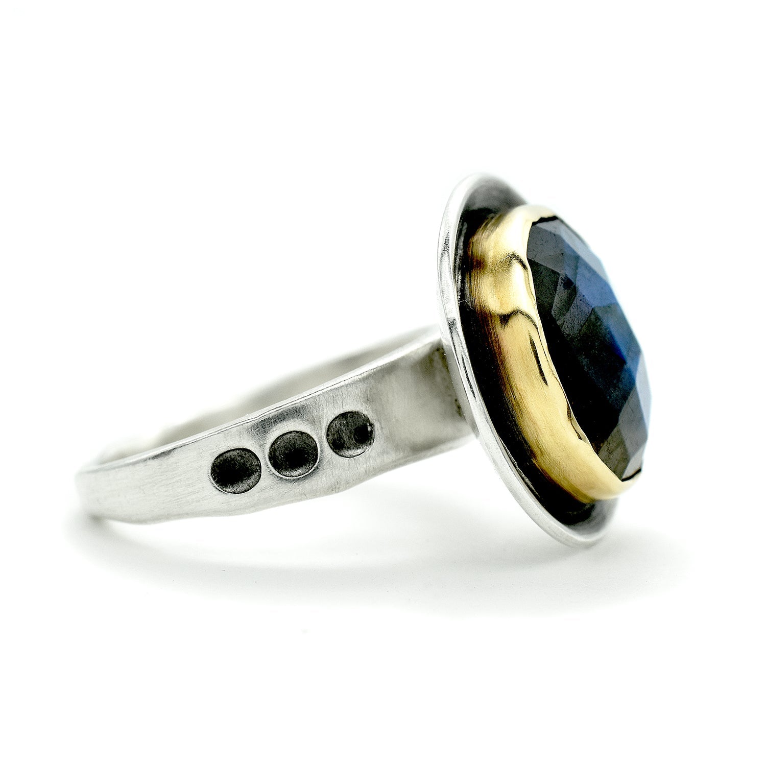 Faceted on sale labradorite ring